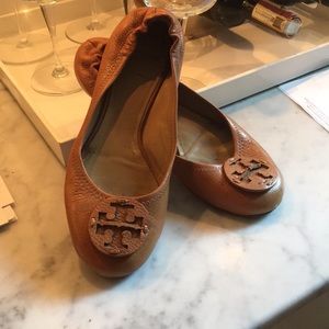 Tory Burch Tan Buckle Flats